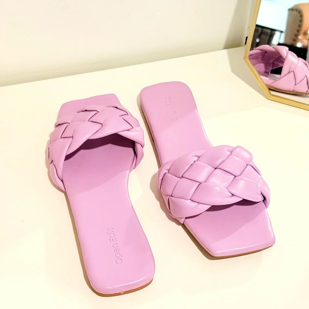 Nordstrom Open Edit Women's Lucca Slide Sandal - 7.5, Purple/Lavender - Picture 6 of 7